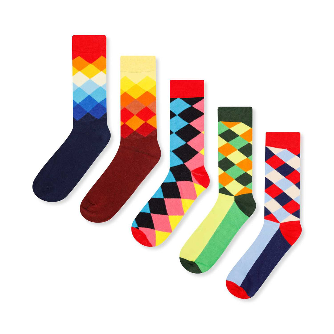 Комплект чорапи на ромбове - 5 чифта
