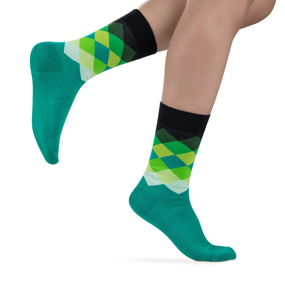 Зелени чорапи на ромбове
